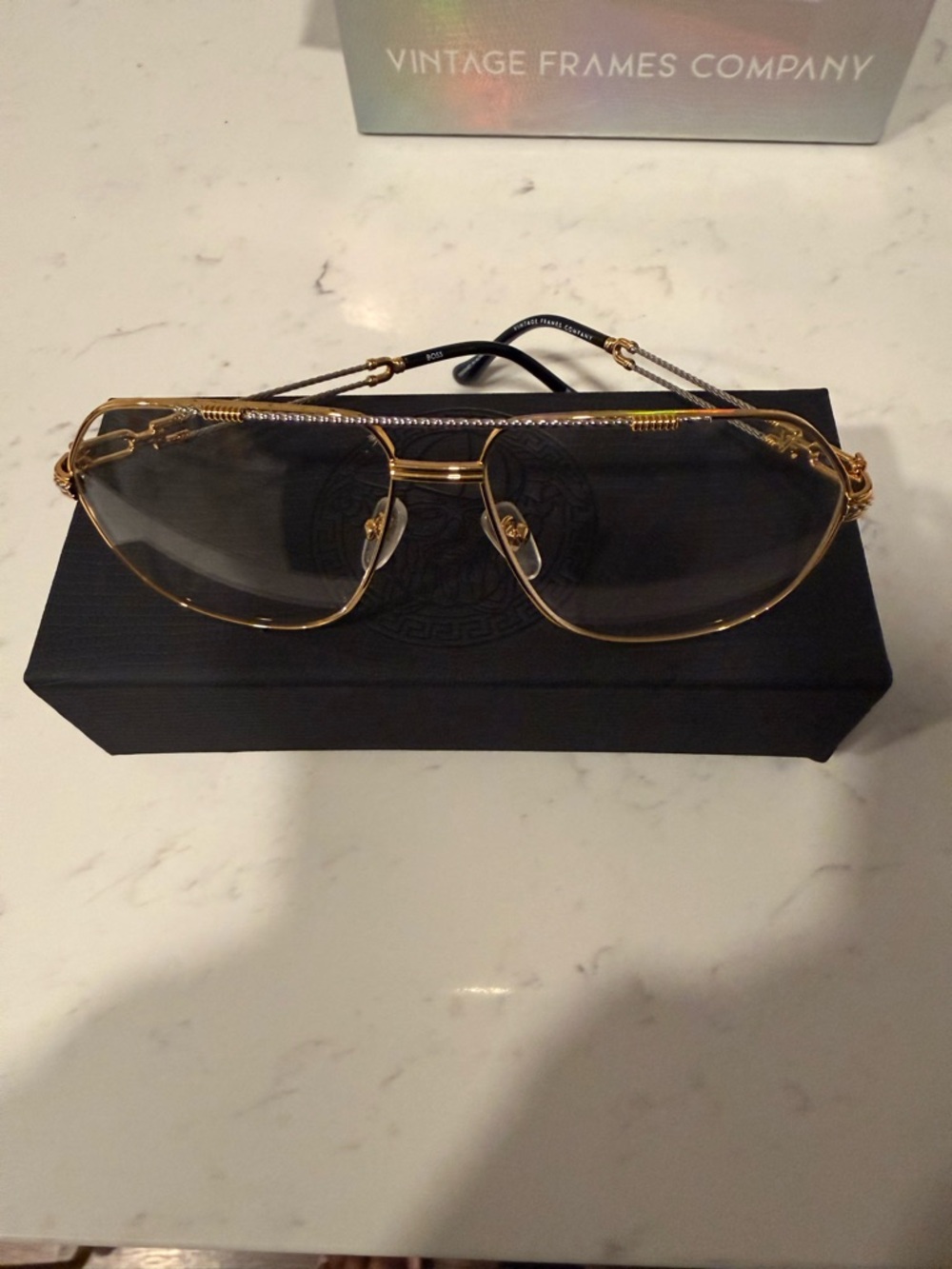Gold Aviator Women's Sunglasses -